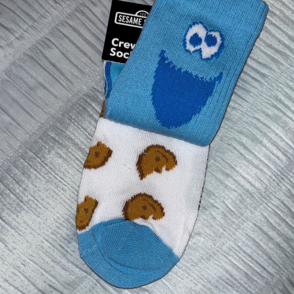 Sesame Street Cookie Monster Blue Socks